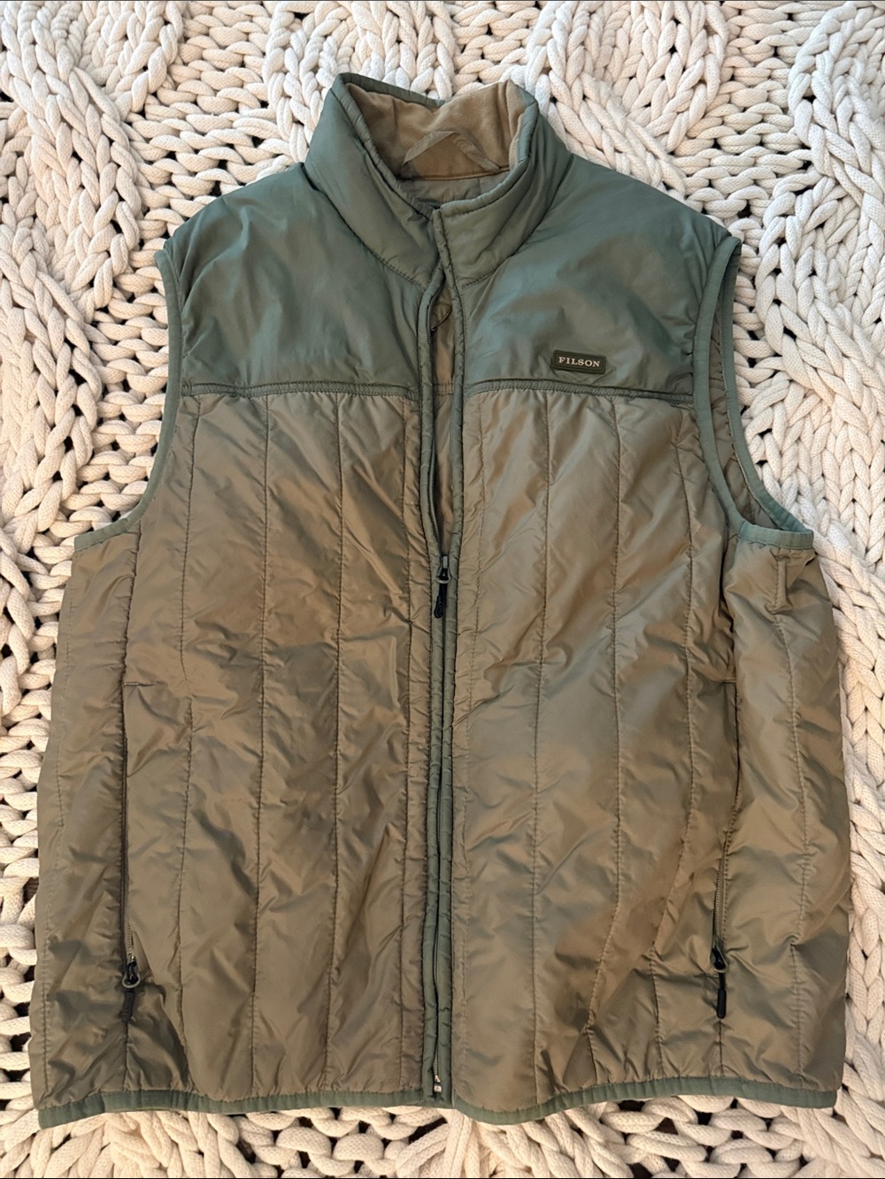 Wilson Men's Quilted Olive Green Puffer Vest